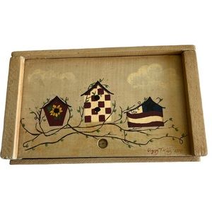 Hand painted Birdhouse Storage box